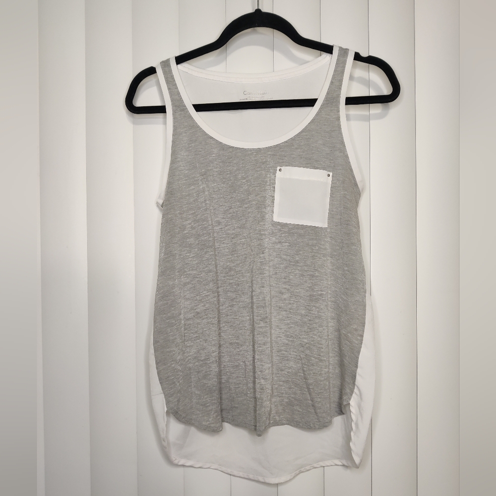 Calvin Klein Grey And White Tank Top